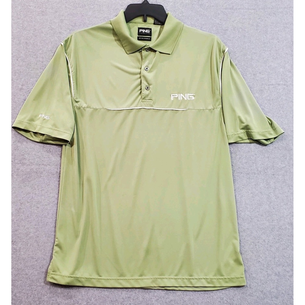 Ping Collection Golf Polo‎ Mens Green Dry Fiber Dynamics L 100% Polyester
